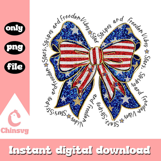 Bow coquette america design png, the 4th of july usa png 