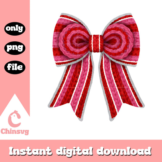 Bow custom valentine crochet png, valentines day bows png