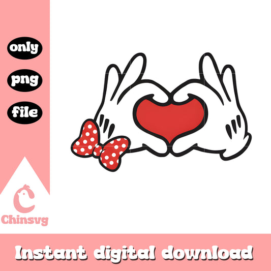 Bow hand mickey valentine png, valentine's disney​​​ png