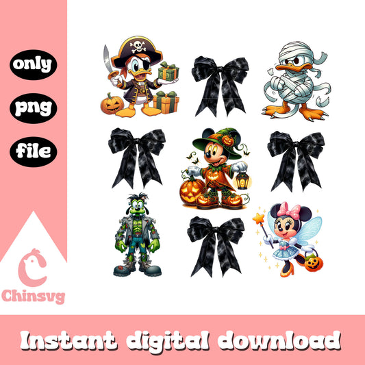 Bow mickey disney halloween design png, disney halloween movies png