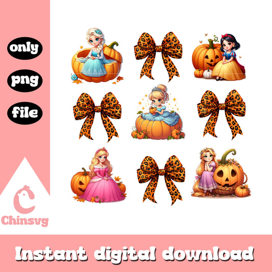 Bow princess disney halloween design png, halloween disney movies png