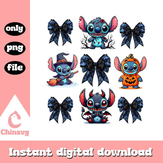 Bow stitch halloween png, halloween png, stitch png