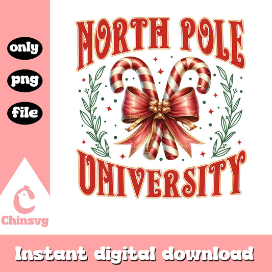 Bow tie north pole university logo png, north pole christmas​ png