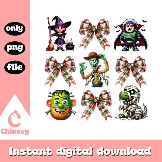 Bow toy story halloween design png, toy story halloween png