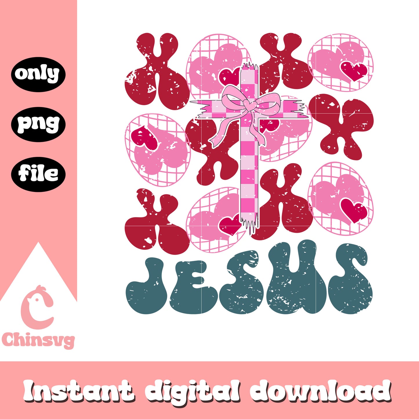 Bow xoxo valentine pink png, design valentines day​​​​ png