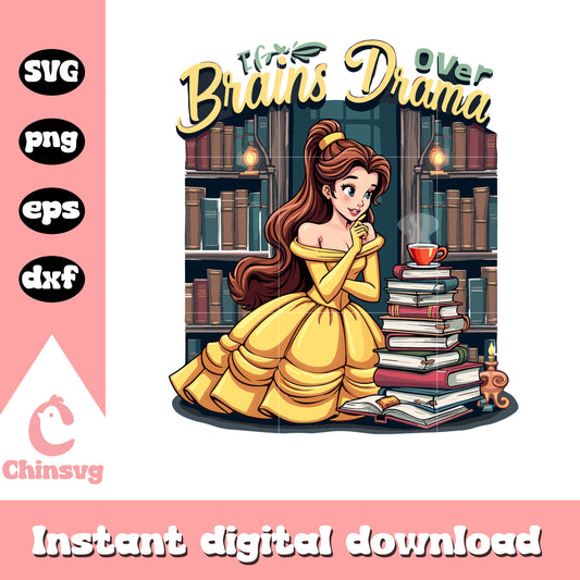 Brains drama Belle princess svg, disney princess svg, belle svg