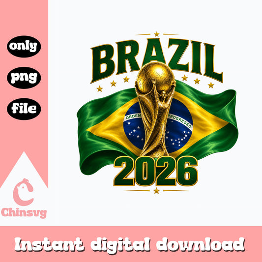 Brazil 2026 World Cup PNG, Brazil Soccer Trophy PNG, Football PNG