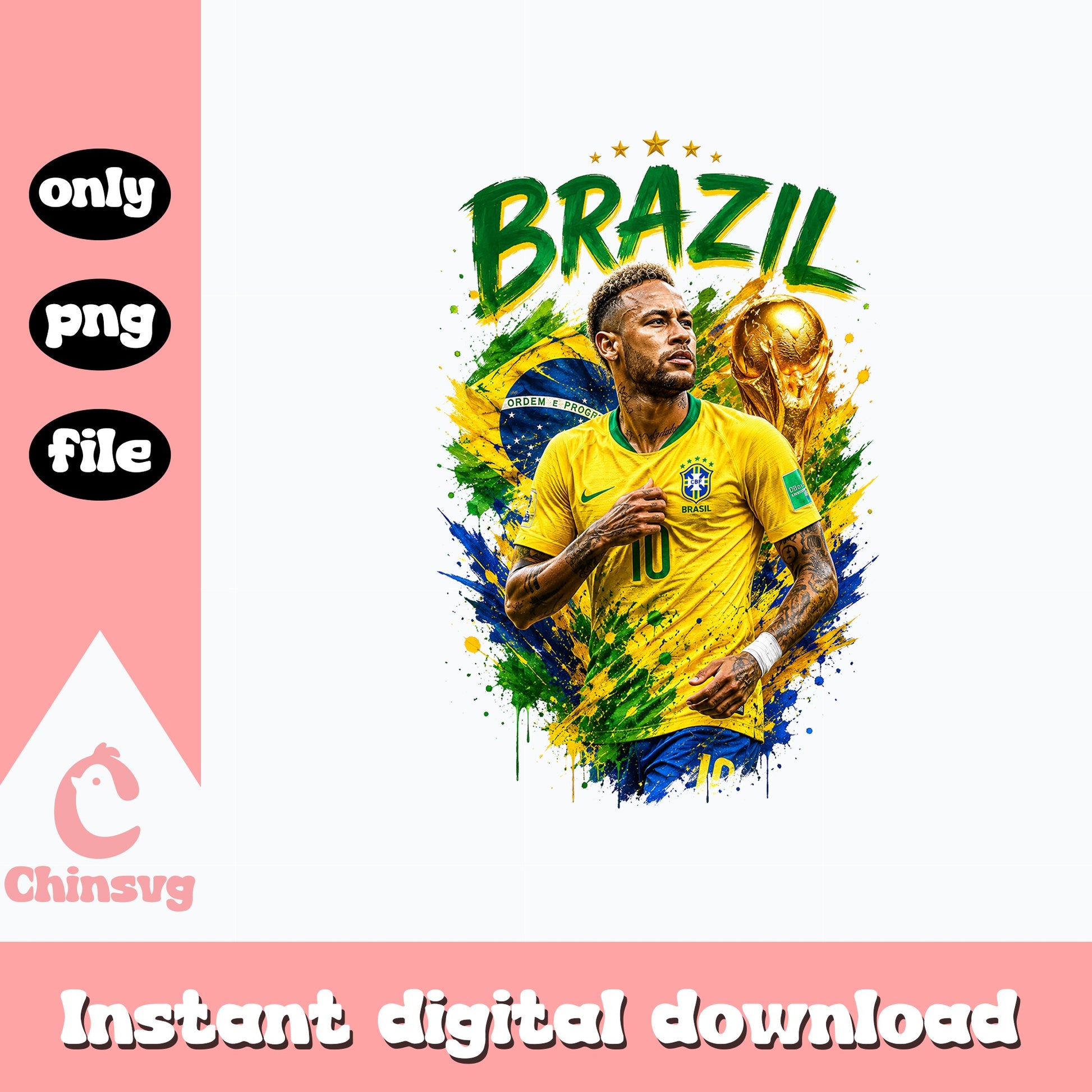 Brazil Soccer Player Number 10 PNG, Football World Cup PNG, Brasil PNG