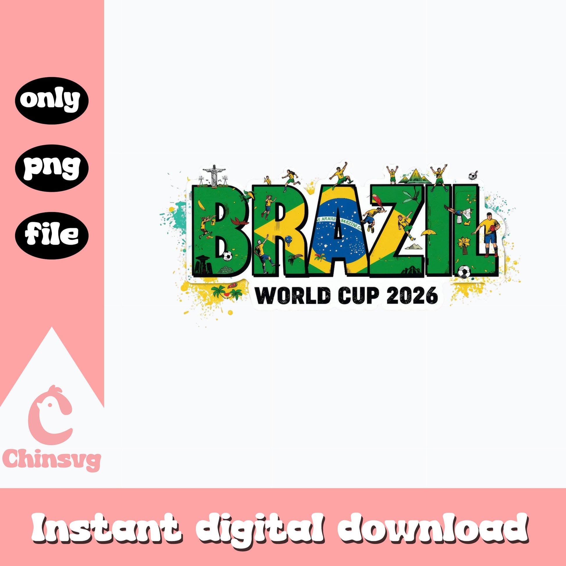 Brazil World Cup 2026 PNG, Brazil Soccer PNG, Football PNG