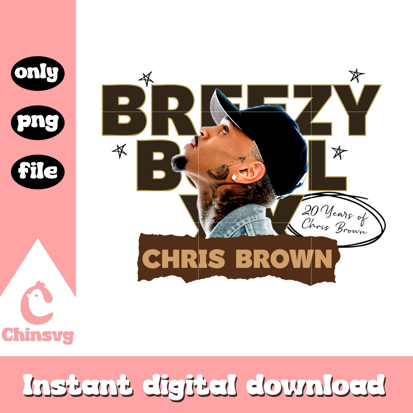 Breezy bowl chris brown portrait design png, chris brown tour​ png
