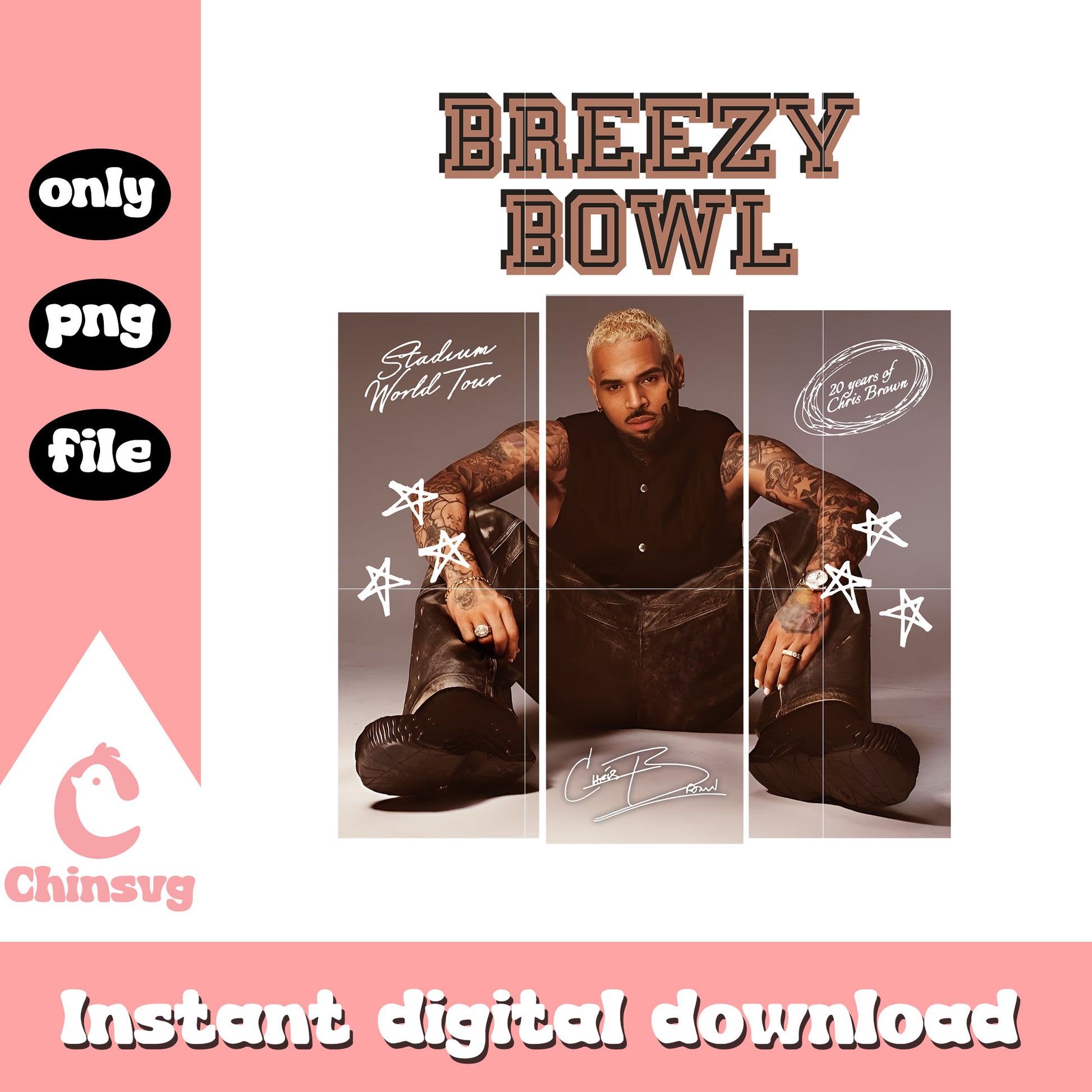 Breezy bowl stadium world tour frame png, chris brown album​ png