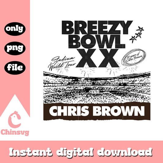 Breezy bowl xx chris brown black design png, hip hop png