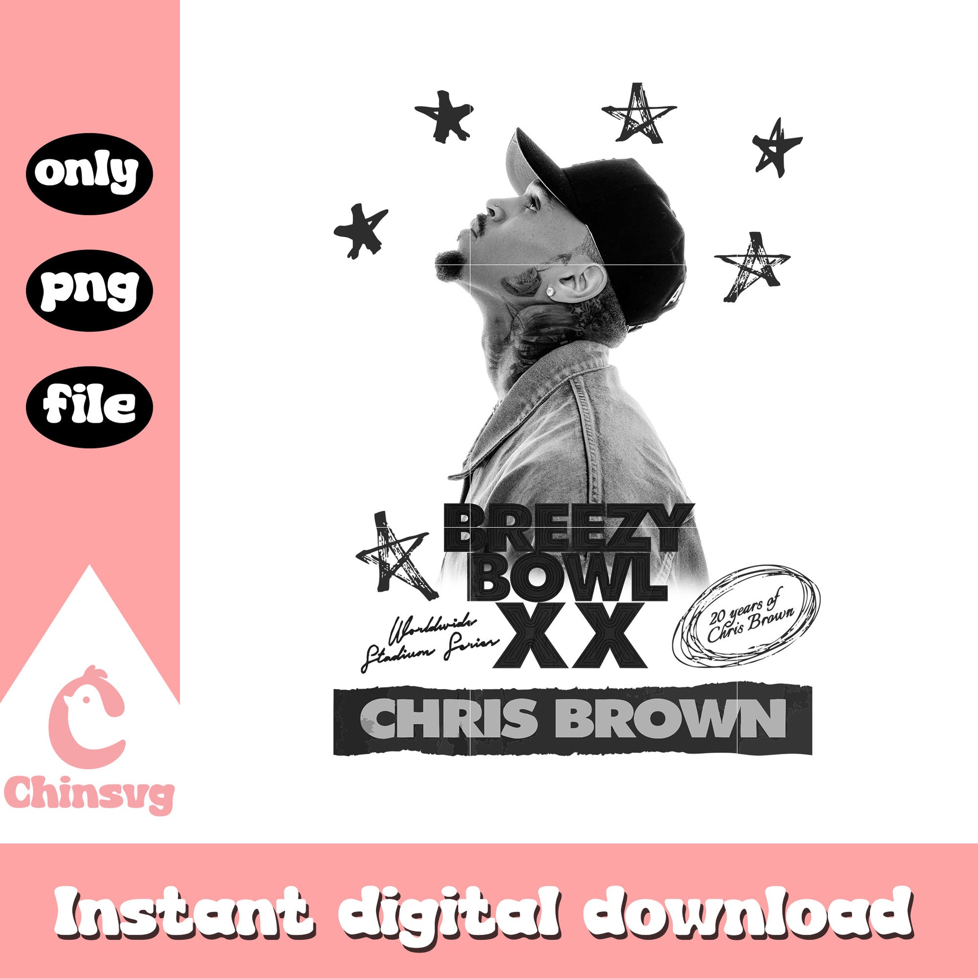 Breezy bowl xx chris brown vintage png, chris brown concert​ png