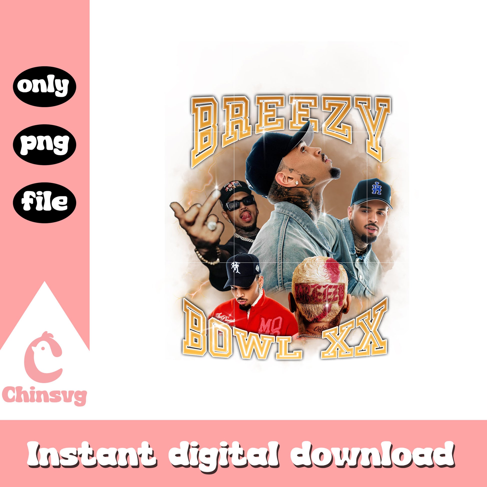 Breezy bowl xx orange design png, chris brown tour​ png