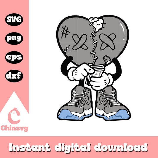Broken heart valentine design svg, valentine hearts​ svg