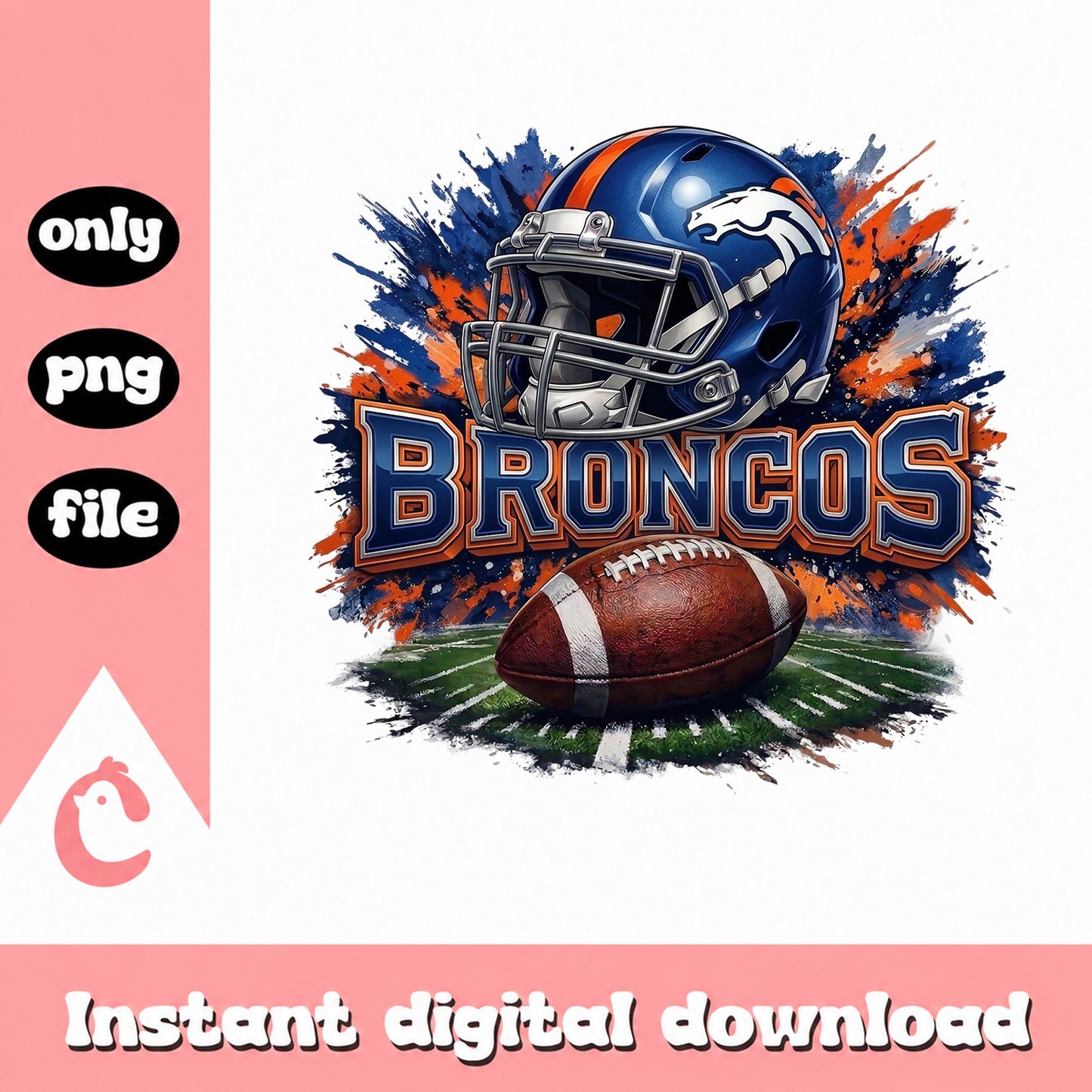 Broncos Football Helmet PNG, Denver Broncos PNG, NFL PNG