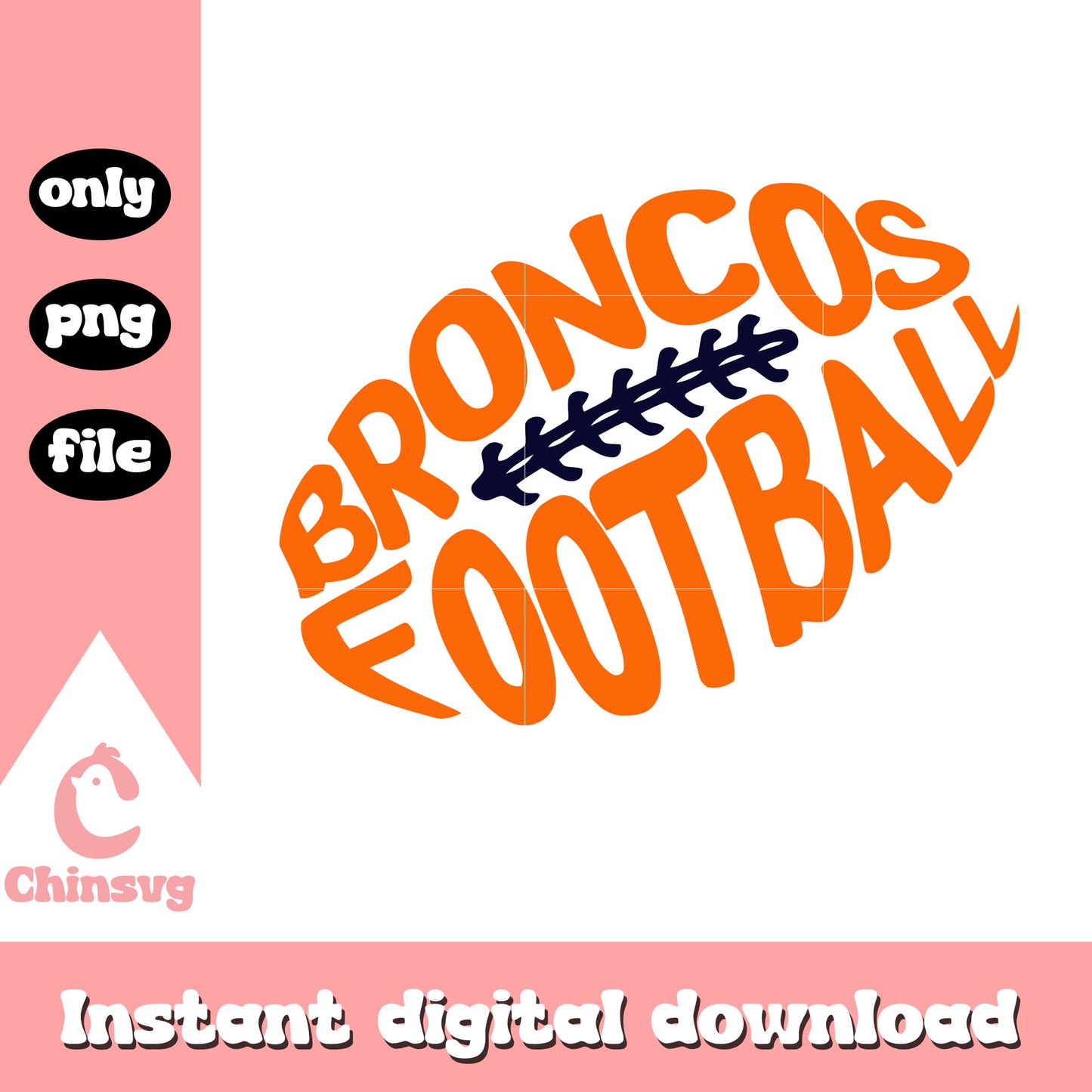 Broncos american football ball shape svg, denver broncos retro logo svg