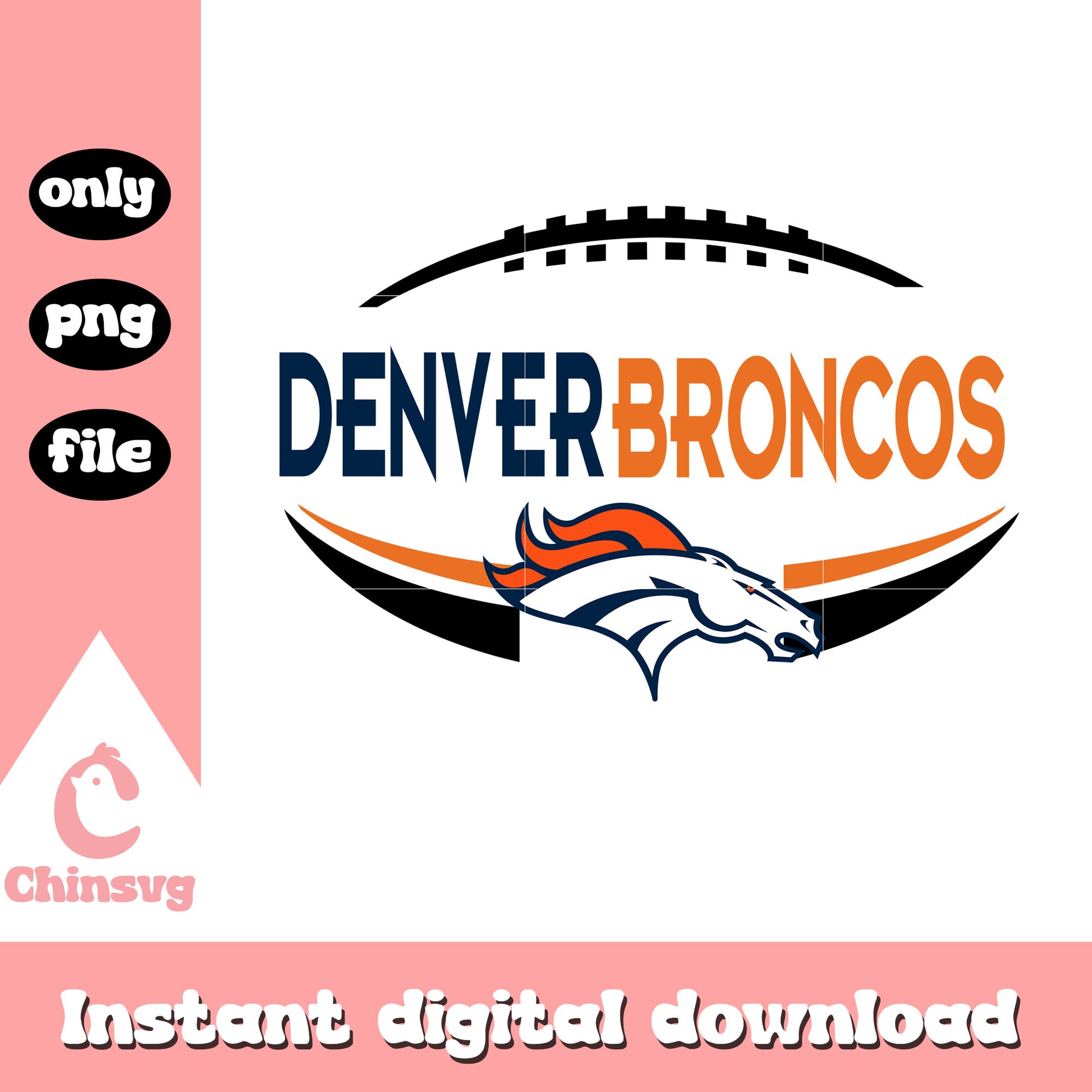 Broncos american football nfl sport svg, retro denver broncos logo svg