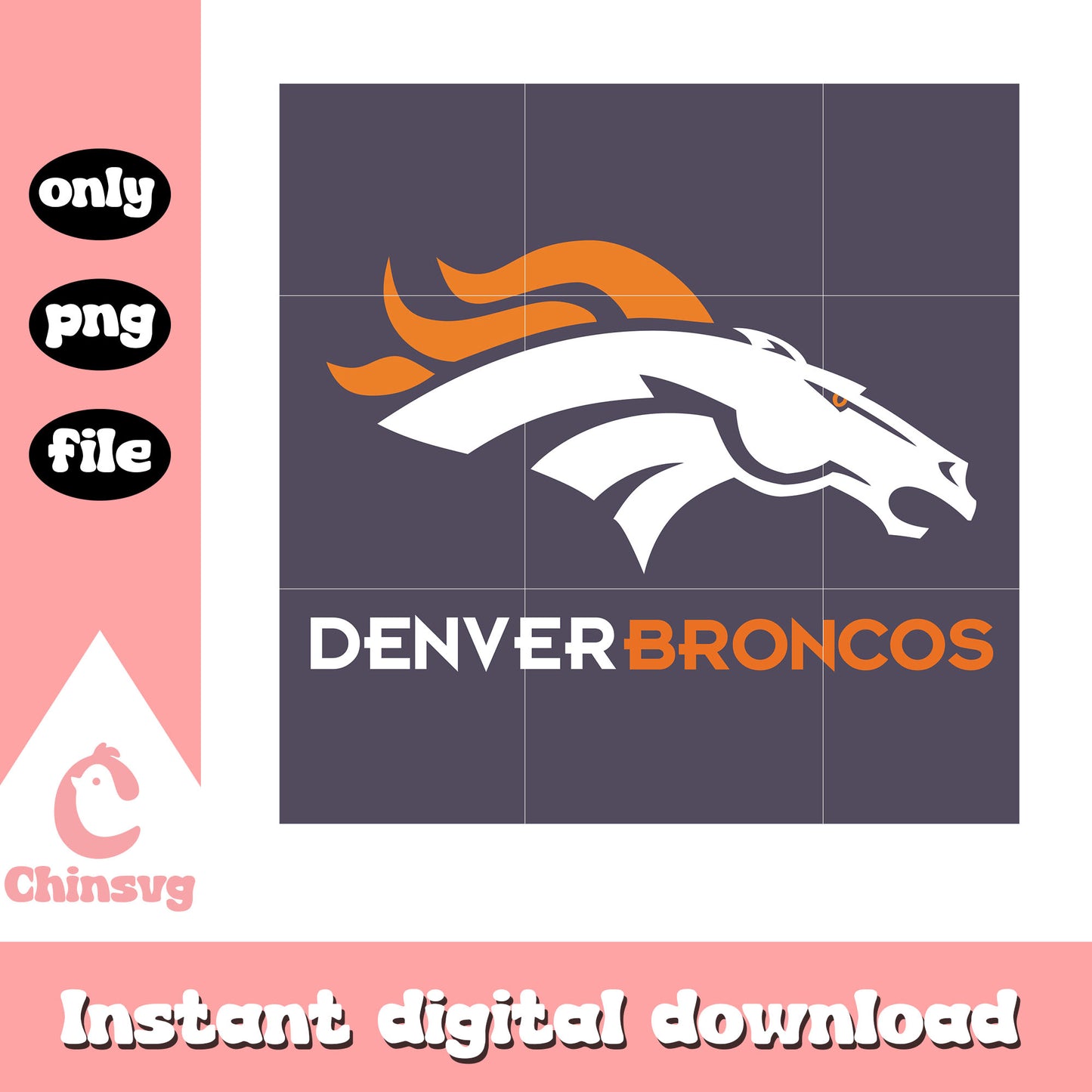 Broncos american football nfl team sign svg, broncos retro logo svg