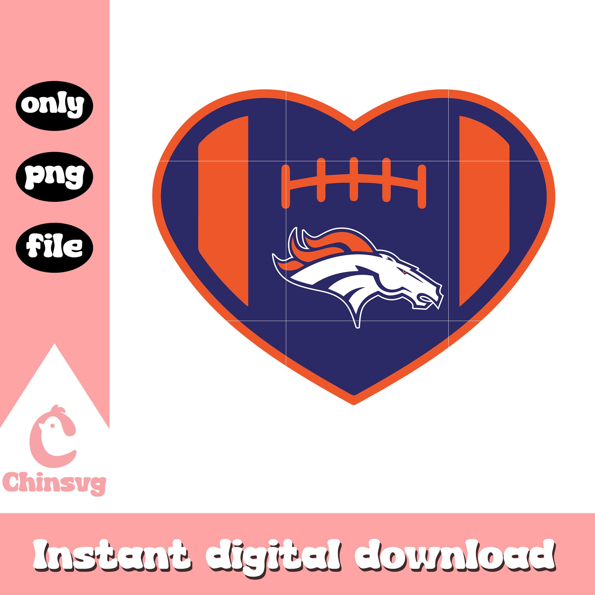 Broncos denver ball heart logo design svg, denver broncos vintage t shirt svg 