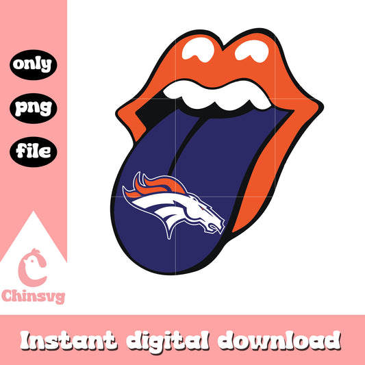 Broncos denver tongue and lips logo svg, vintage denver broncos t shirt svg 