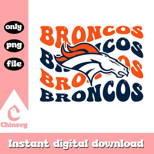 Broncos logo wave font design png, Denver Broncos team png