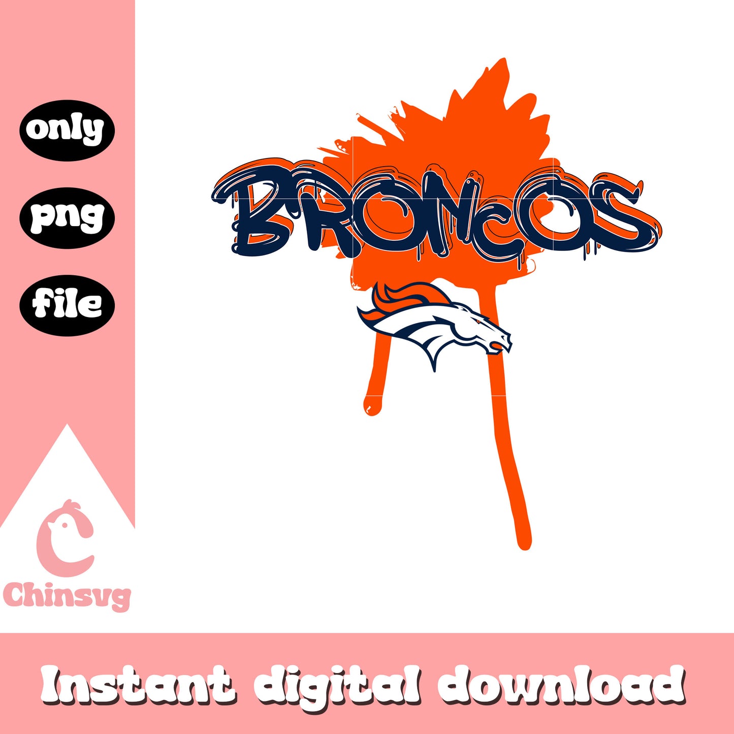 Broncos team logo png, Denver Broncos football png