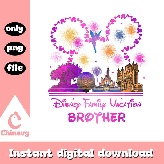 Brother disney family vacation png, mickey head png, disneyland png