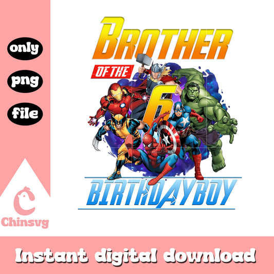 Brother of the birthday boy avengers png, happy birthday brother​ png
