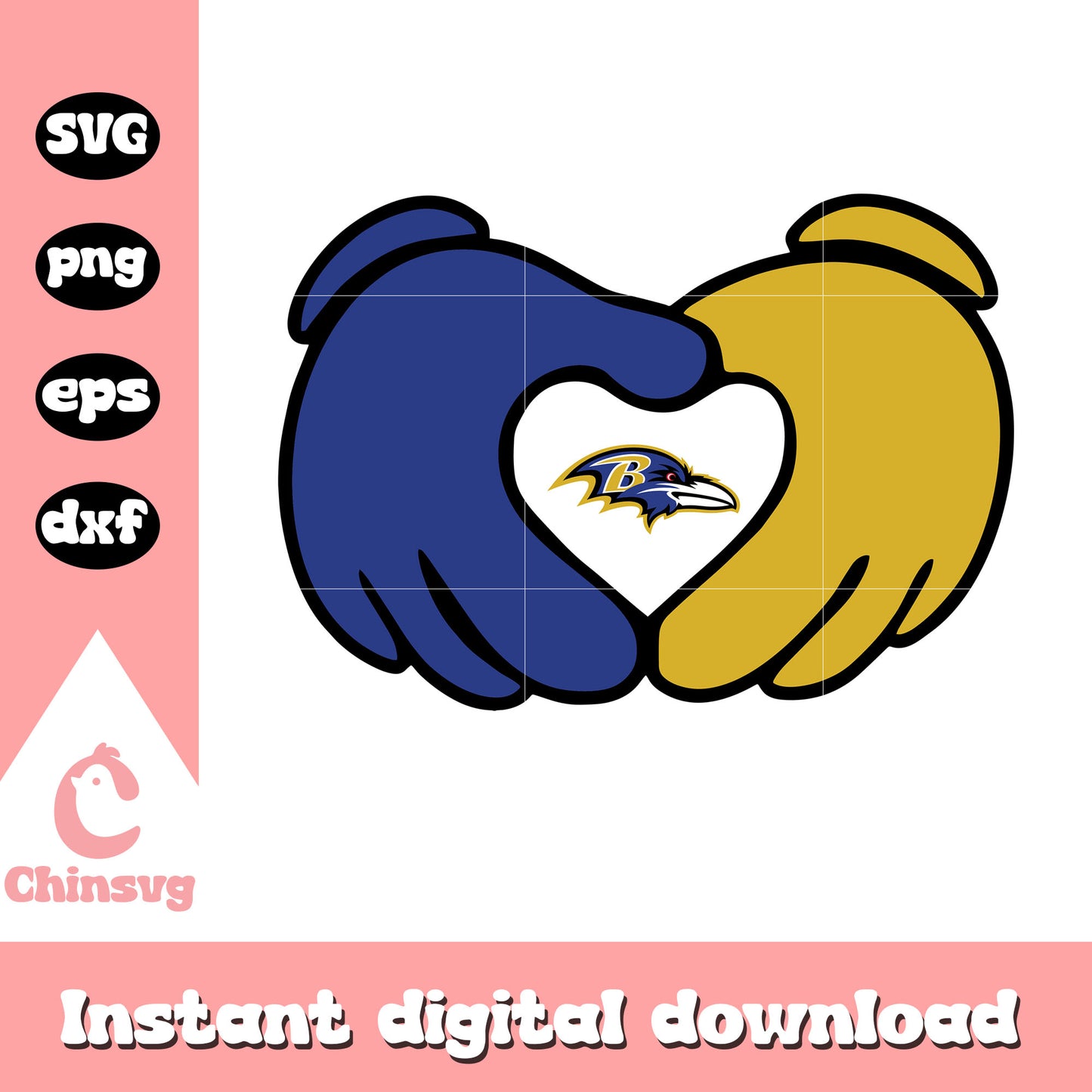 Brown hand baltimore ravens bird svg, football svg