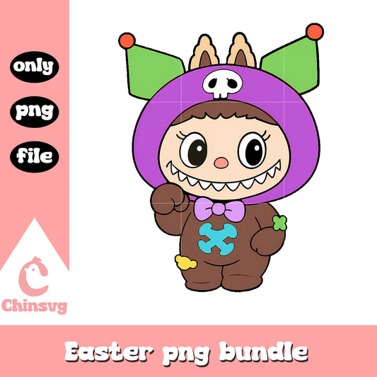 Brown kuromi labubu cute doll drawing png, kuromi cartoon png