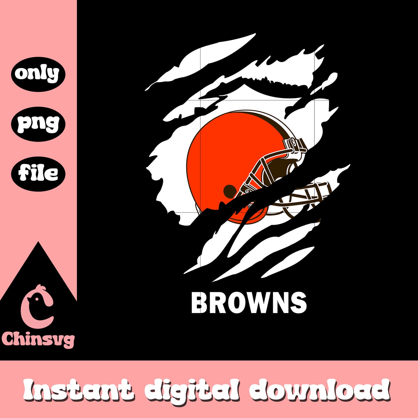 Browns logo white paint png, nfl cleveland browns​​ png