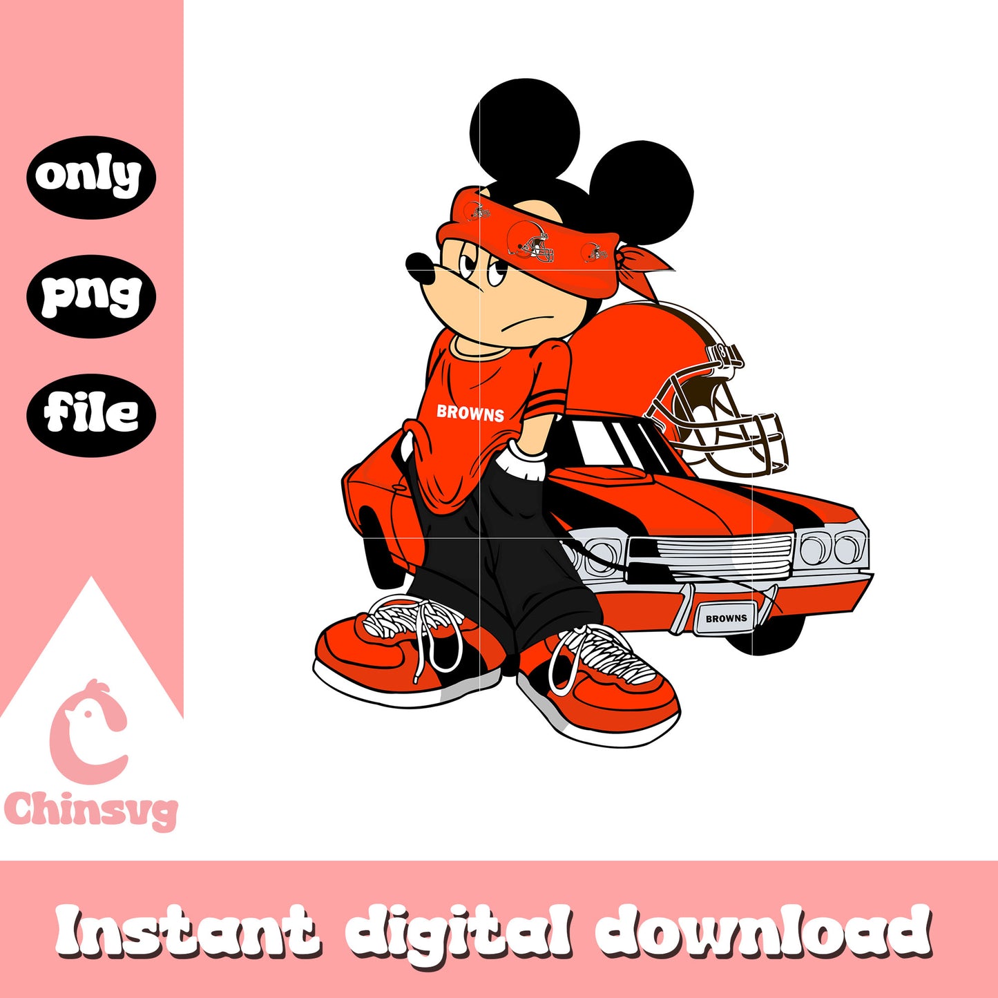 Browns mickey style logo png, nfl cleveland browns​​​ png