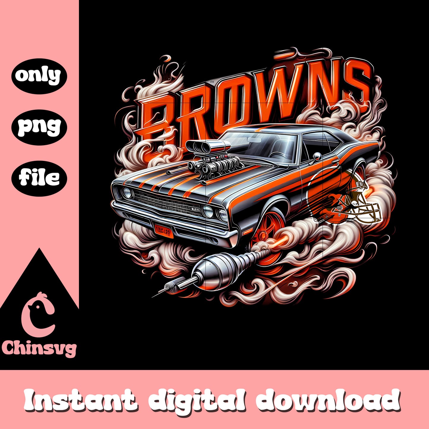 Browns nfl car design png, Cleveland Browns team png