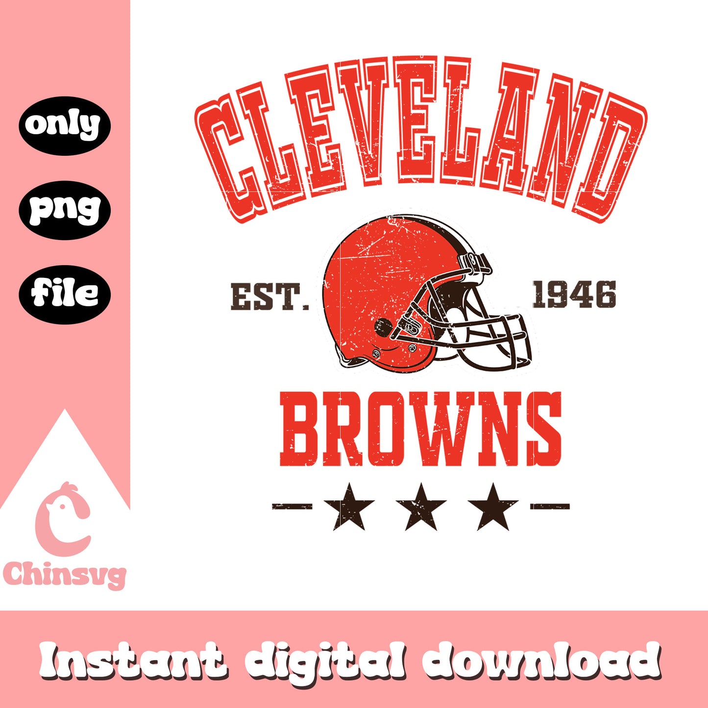 Browns star logo word png, nfl cleveland browns​​​​​​​ png