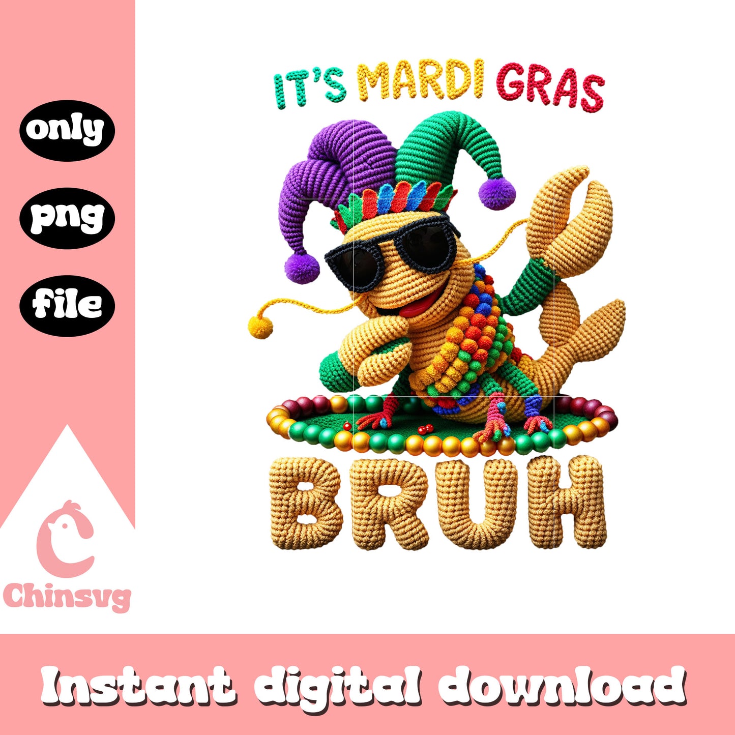 Bruh crawfish mardi gras png, louisiana mardi gras​​​​​​​ png