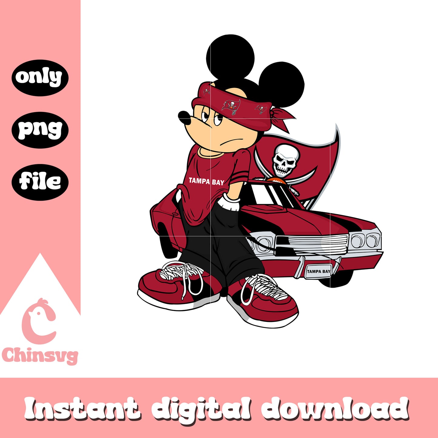 Buccaneers mickey style logo png, nfl buccaneers​​ ​png