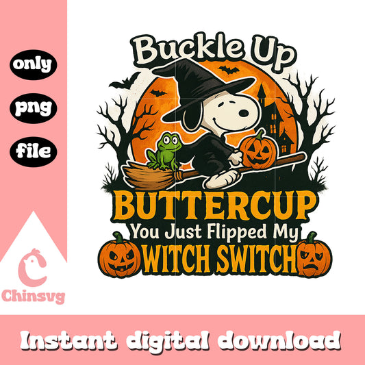 Buckle up witch switch snoopy design png, snoopy peanuts png
