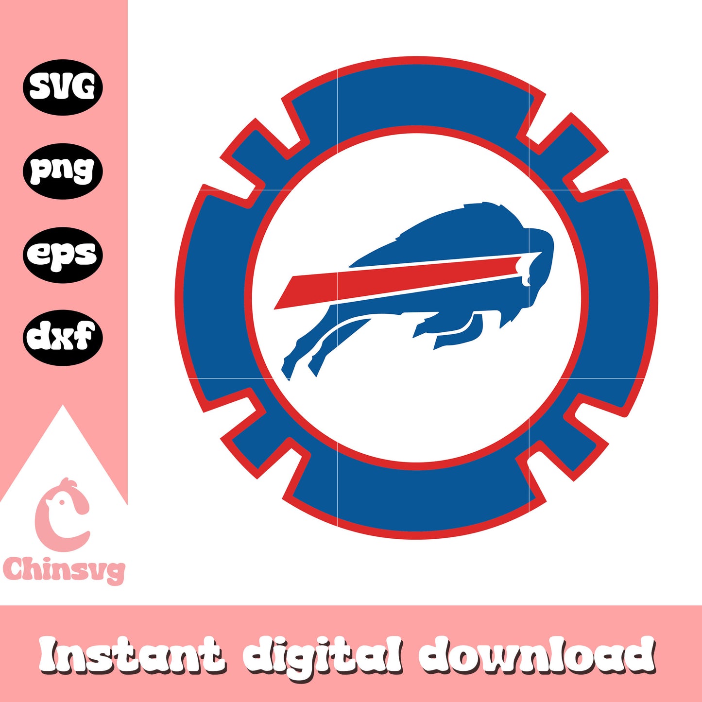 Buffafo bills nfl football logo design svg, buffalo bills football svg