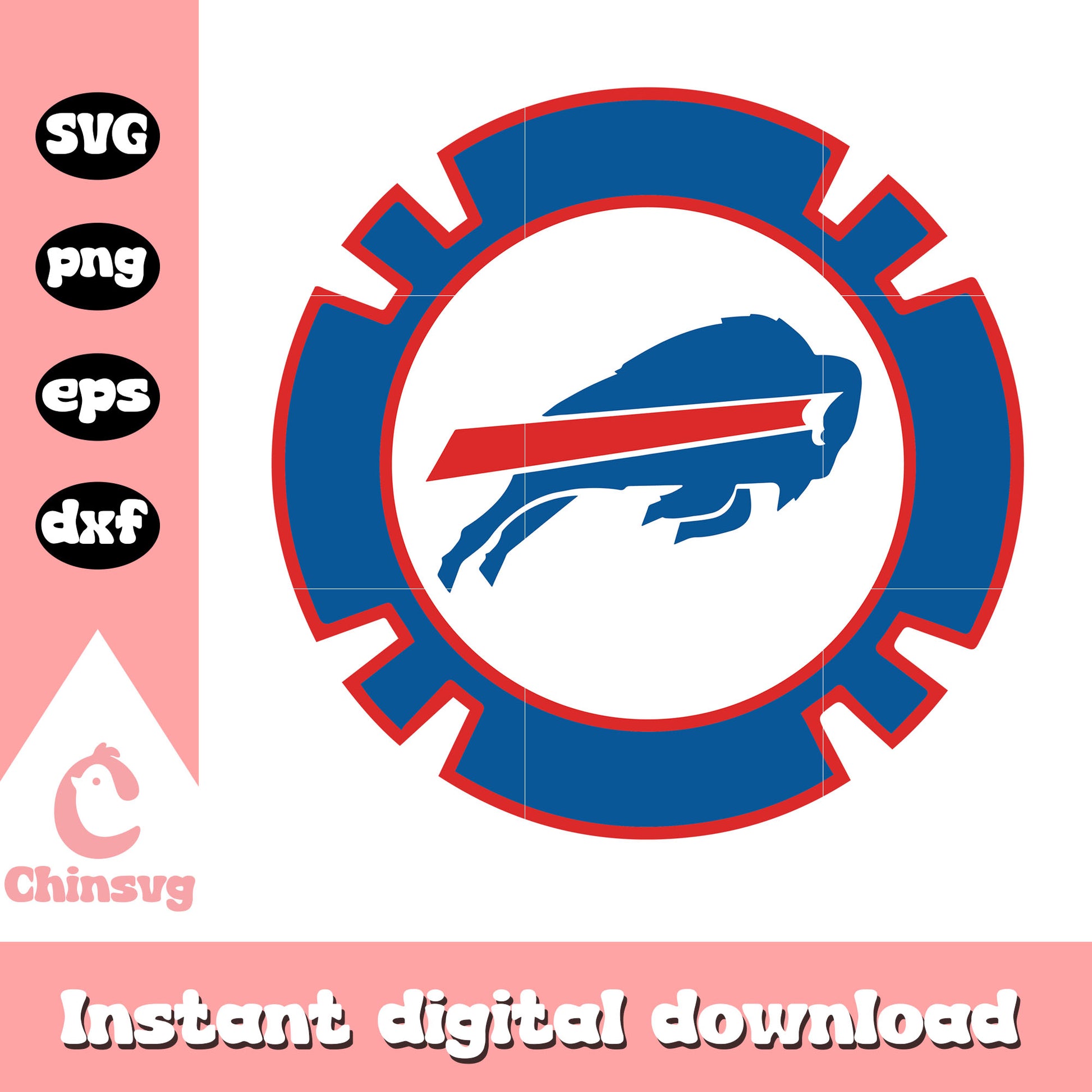 Buffafo bills nfl football logo design svg, buffalo bills football svg