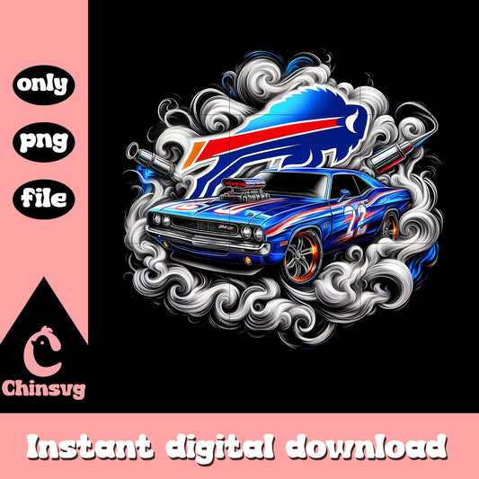 Buffalo Bills smoke car design png, nfl Buffalo Bills png