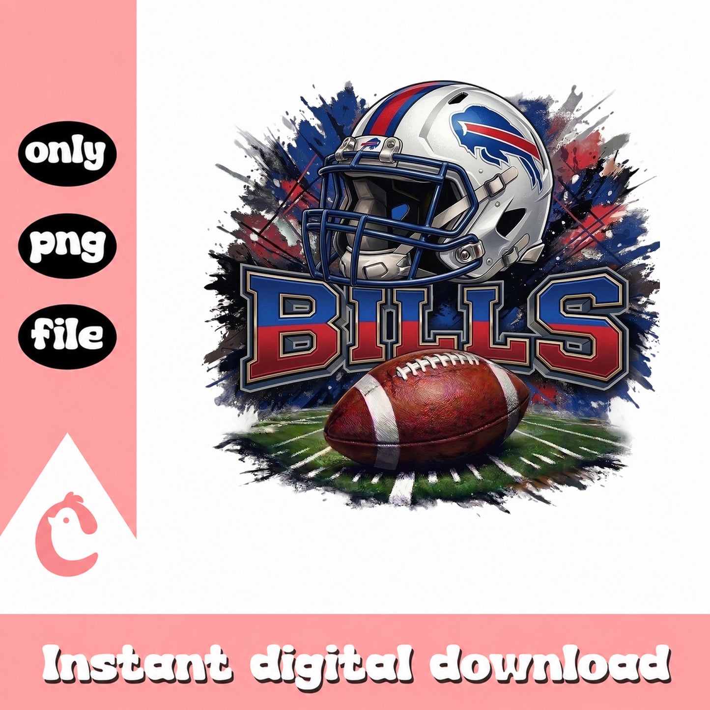 Buffalo Bills Football PNG, NFL Team Sublimation, Bills Fan PNG