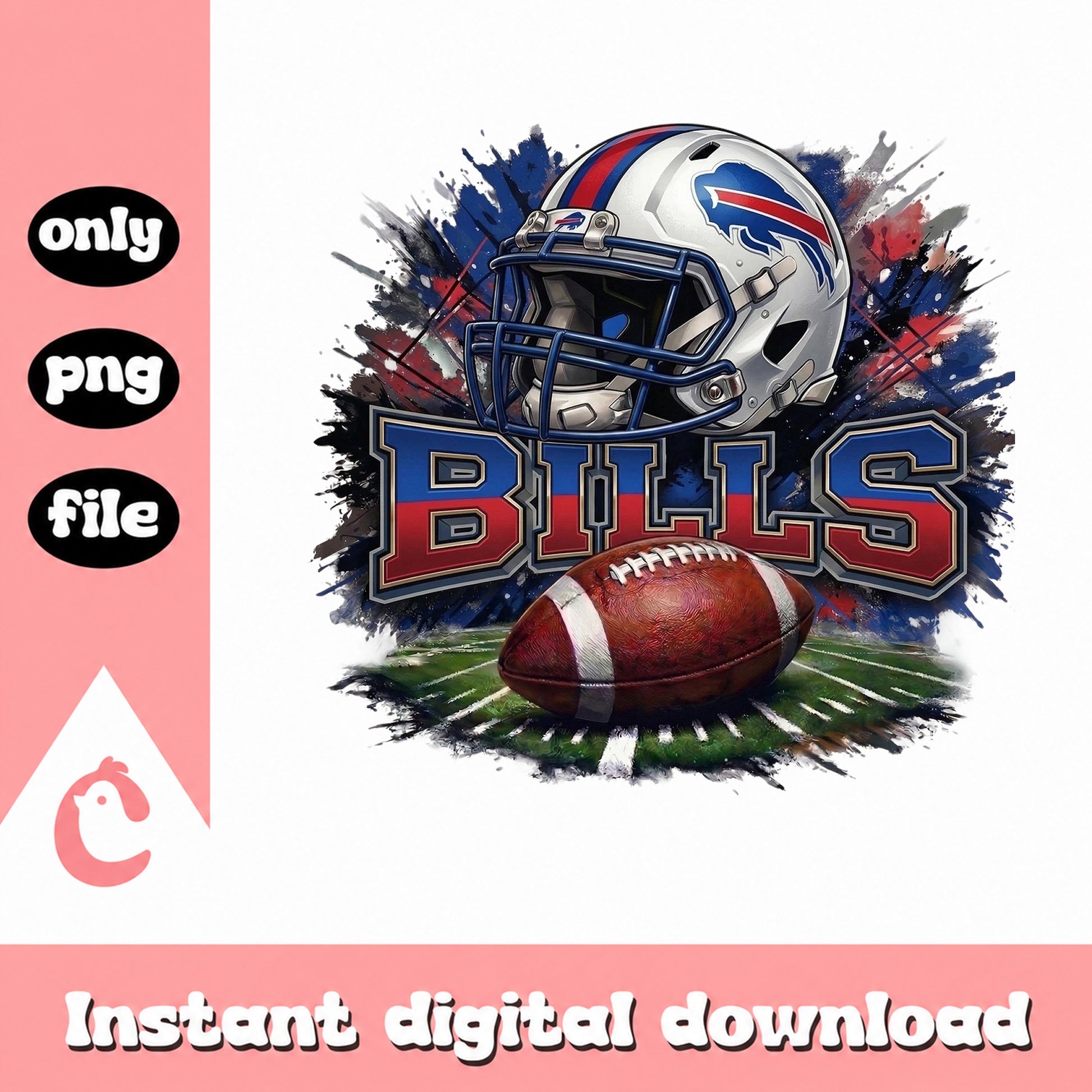 Buffalo Bills Football PNG, NFL Team Sublimation, Bills Fan PNG