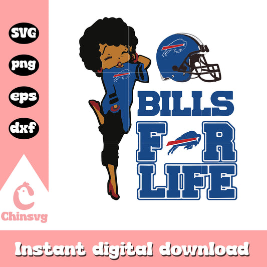 Buffalo bills betty boop for life svg, buffalo bills helmet svg