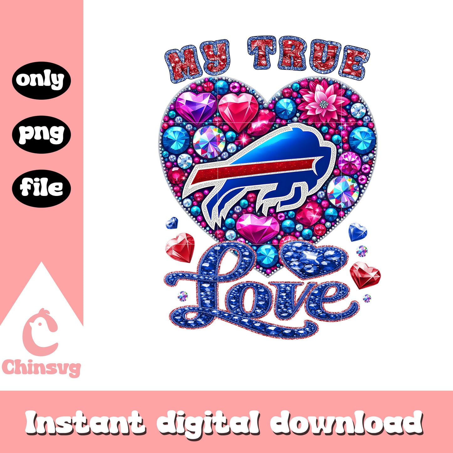Buffalo bills heart diamond png, football sports logos​​​​​ png