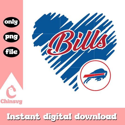 Buffalo bills heart shaped football logo svg, buffalo bills sticker svg