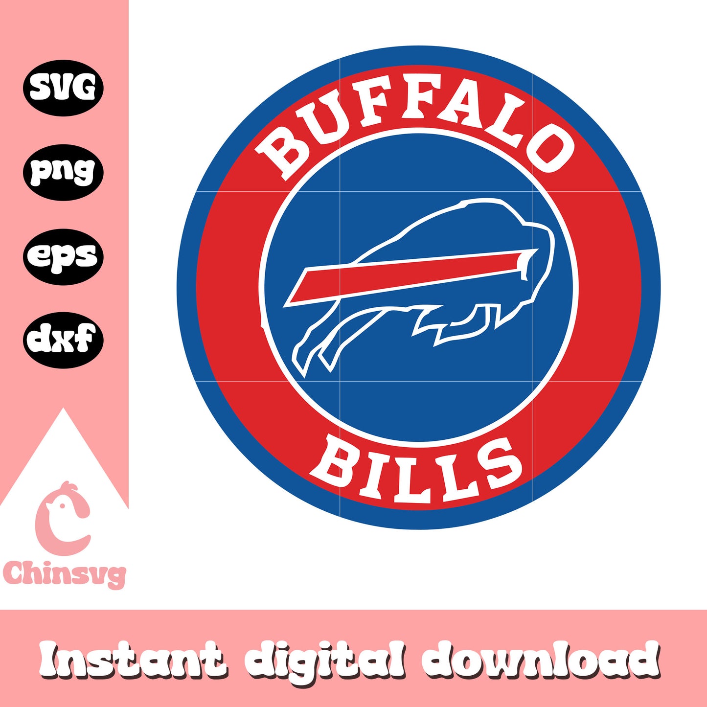 Buffalo bills nfl logo clipart svg, nfl team buffalo bills svg