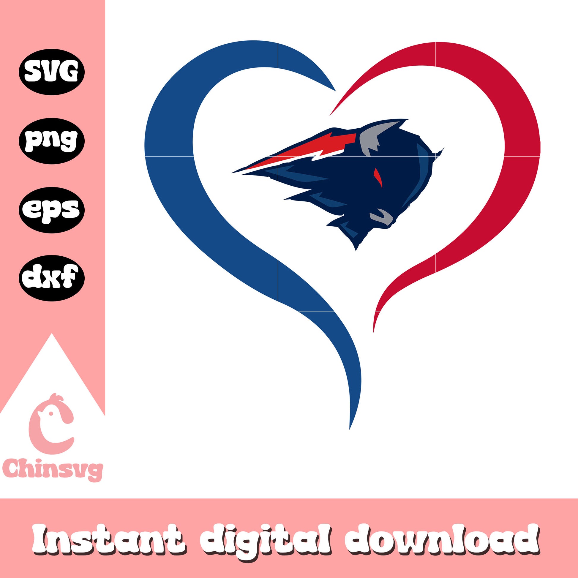 Buffalo bills nfl team heart shape logo svg, buffalo bills logos svg