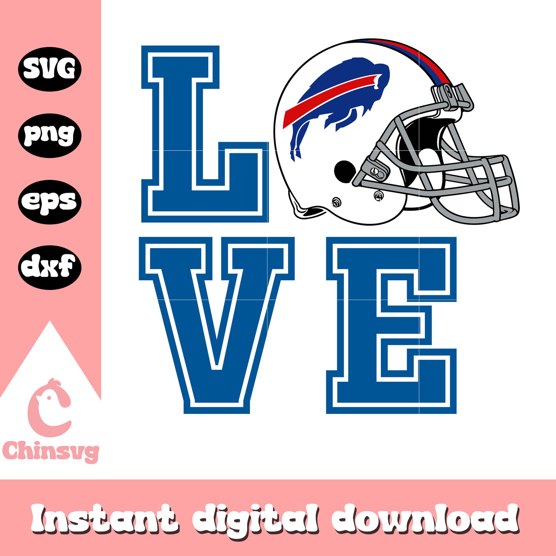 Buffalo bills nfl team love helmet svg, buffalo bills helmets svg