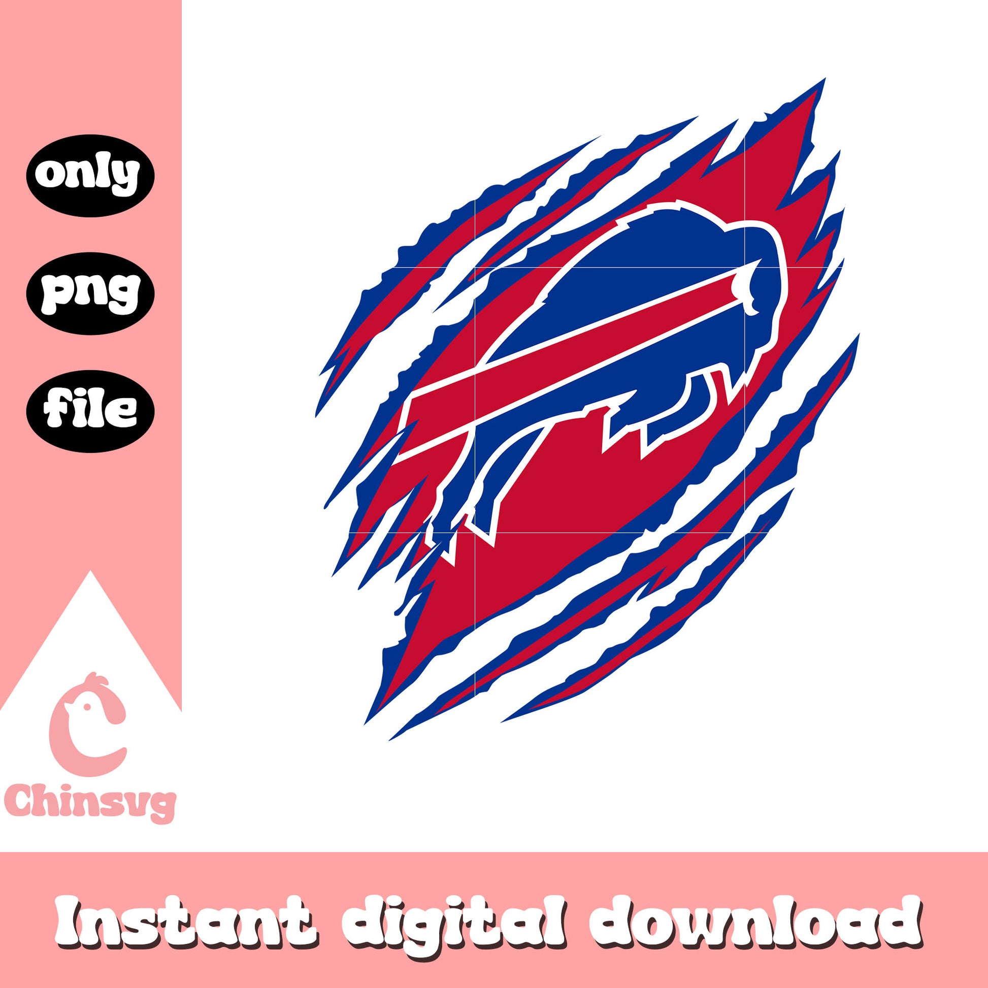 Buffalo bills team claw marks png, nfl buffalo bills png